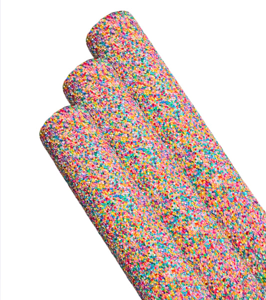 Ice cream sprinkles chunky glitter fabric A4