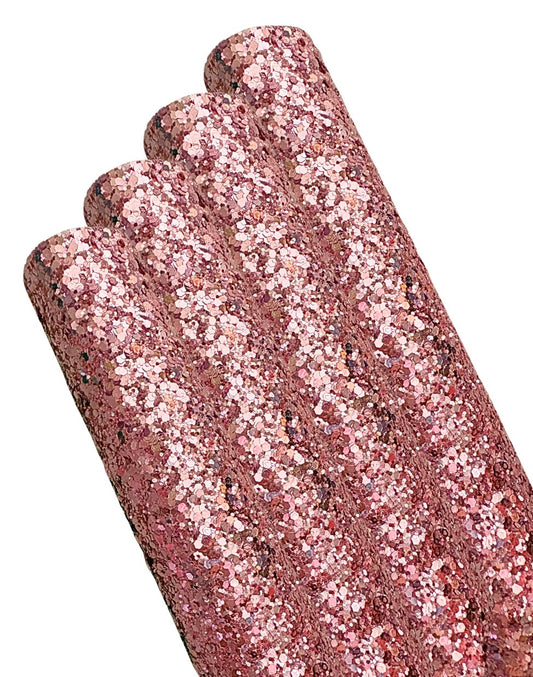 Rose Gold luxury chunky glitter fabric A4