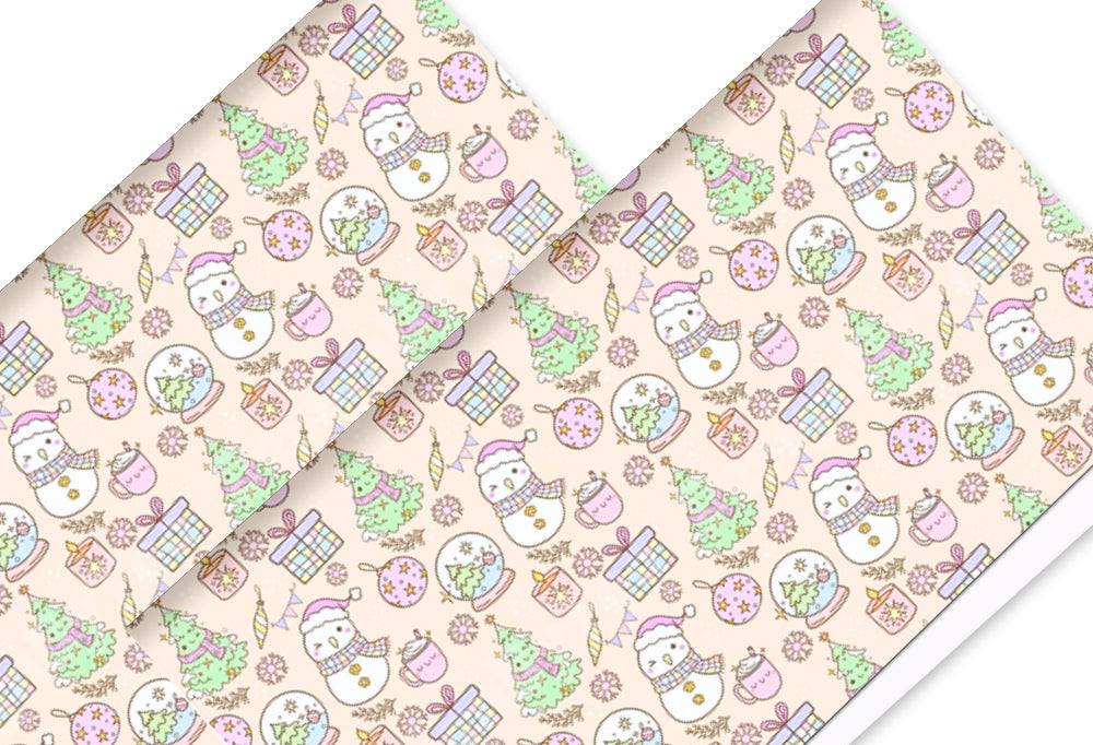 Christmas Delight themed themed 280gsm canvas fabric A4