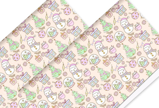 Christmas Delight themed themed 280gsm canvas fabric A4