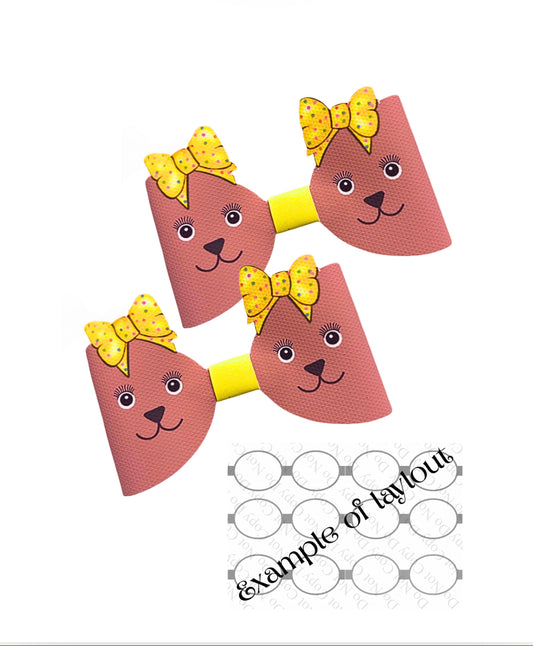 Blush Pudsey’s Friend inspired Dotty theme pre printed canvas bow loops x 7
