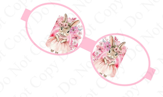 7 Peter Bunny theme pre printed canvas hair bow loops 3.5”