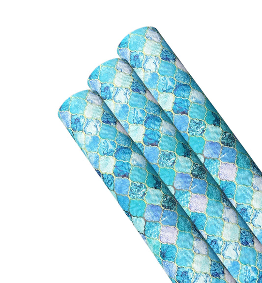 Mermaid tail patterned leatherette fabric