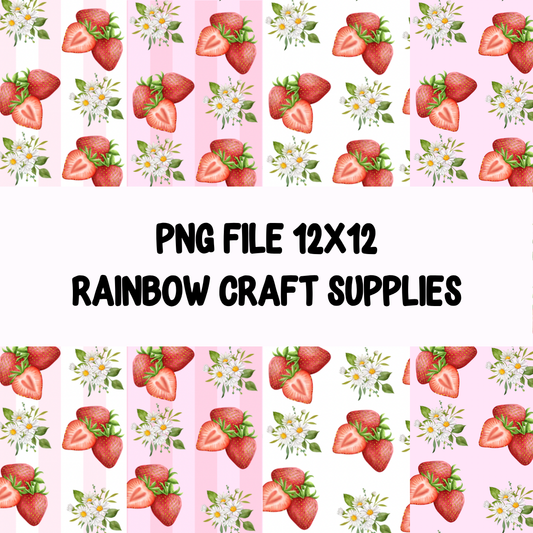 Strawberry Mix seamless pattern Set( PNG digital down loads)