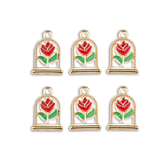 Belle Rose enamel charms