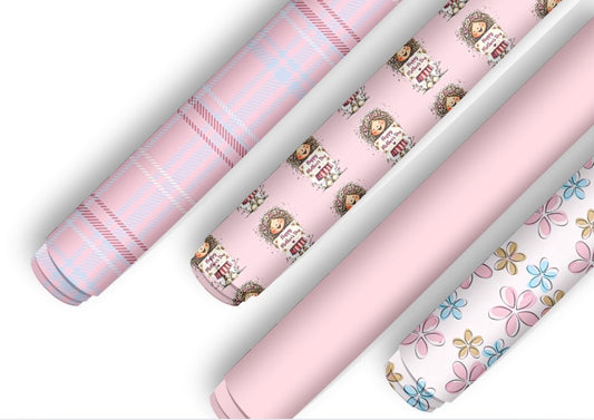 4 x Happy Mother’s Day  printed  canvas  fabric A4