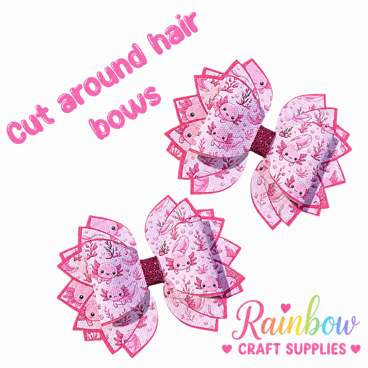 4 x Axolotl Cut around Stacked bow set 3.5”