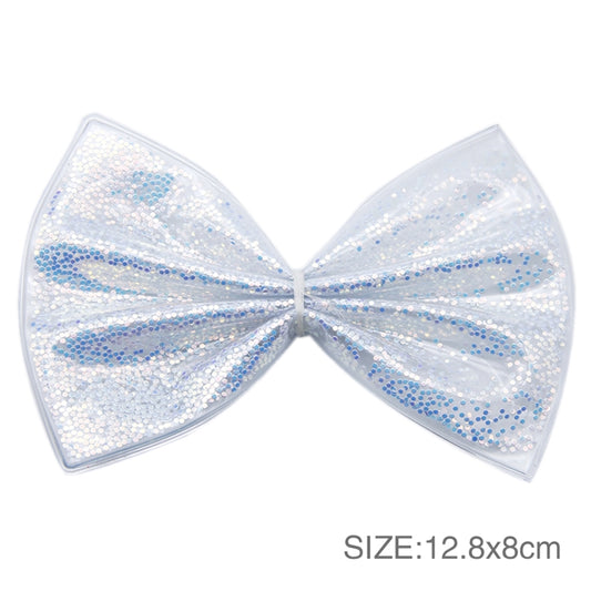 Transparent sequin filled pvc bows for DIY hairbows 5”
