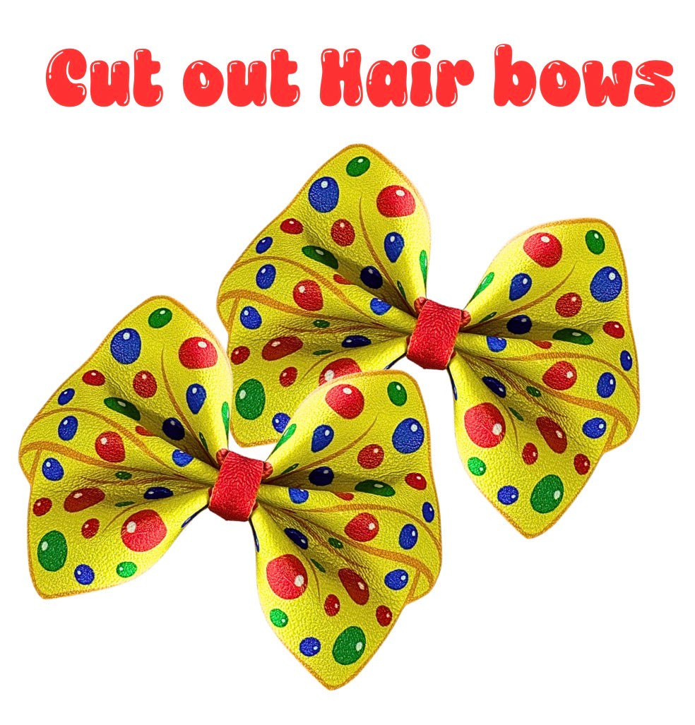 5 x Cut around Pinch bow set 3.5” Pudsey theme Dickie bow