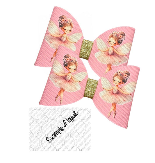 7 x Magical Fairy  themed canvas Hair bow loops 3.5”