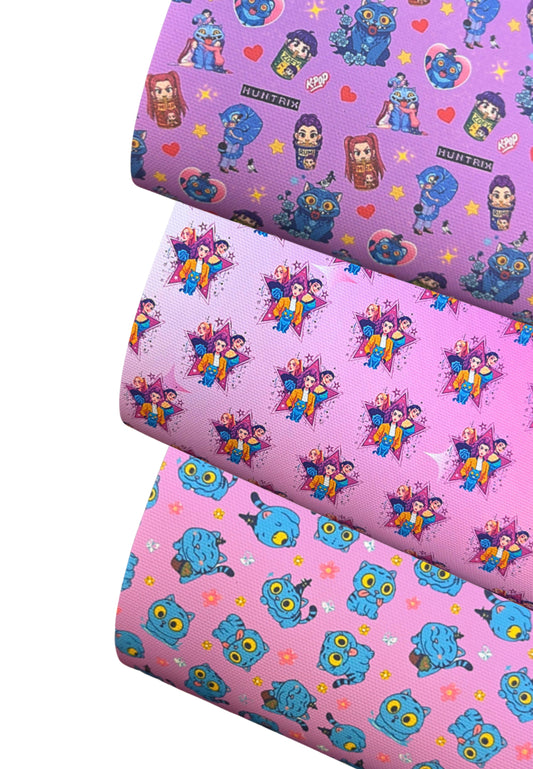 3 Piece pop themed canvas fabric set A4