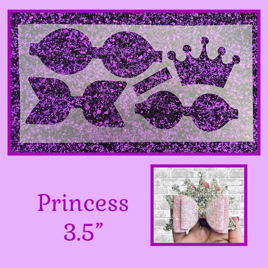 3.5” Princess theme plastic Hair bow stencil