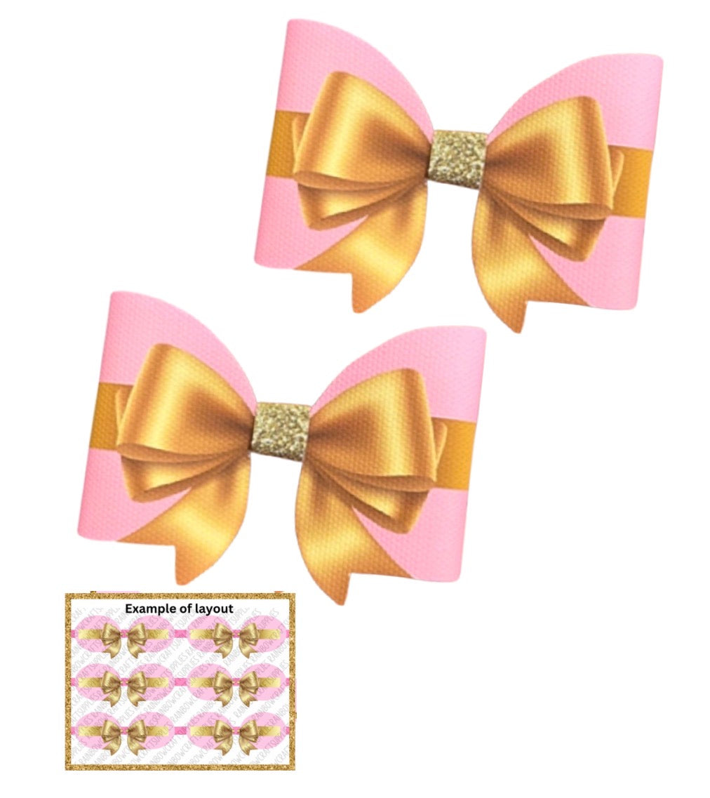 6 x Gift Bow      Cut around Hair-bow loops 3.5”  leatherette or canvas