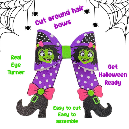 4 x Cut around Witches Diy hair bows & Legs 3.5”