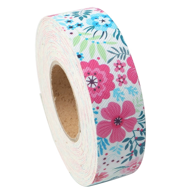 Ditsy floral  printed leatherette fabric 25mm perfect for wristlets keyrings