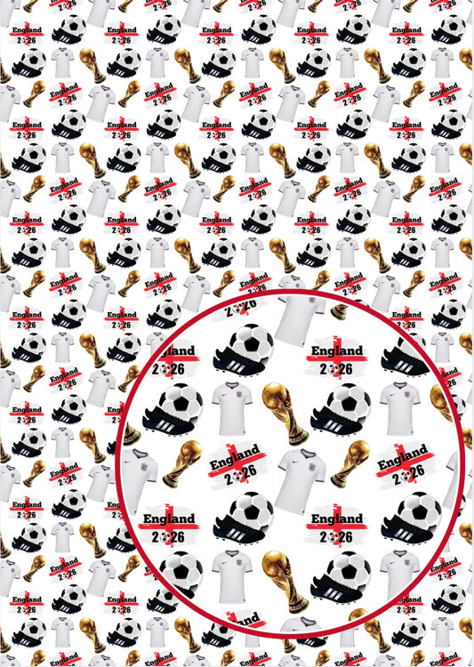 World England Cup Canvas printed fabric A4 Football
