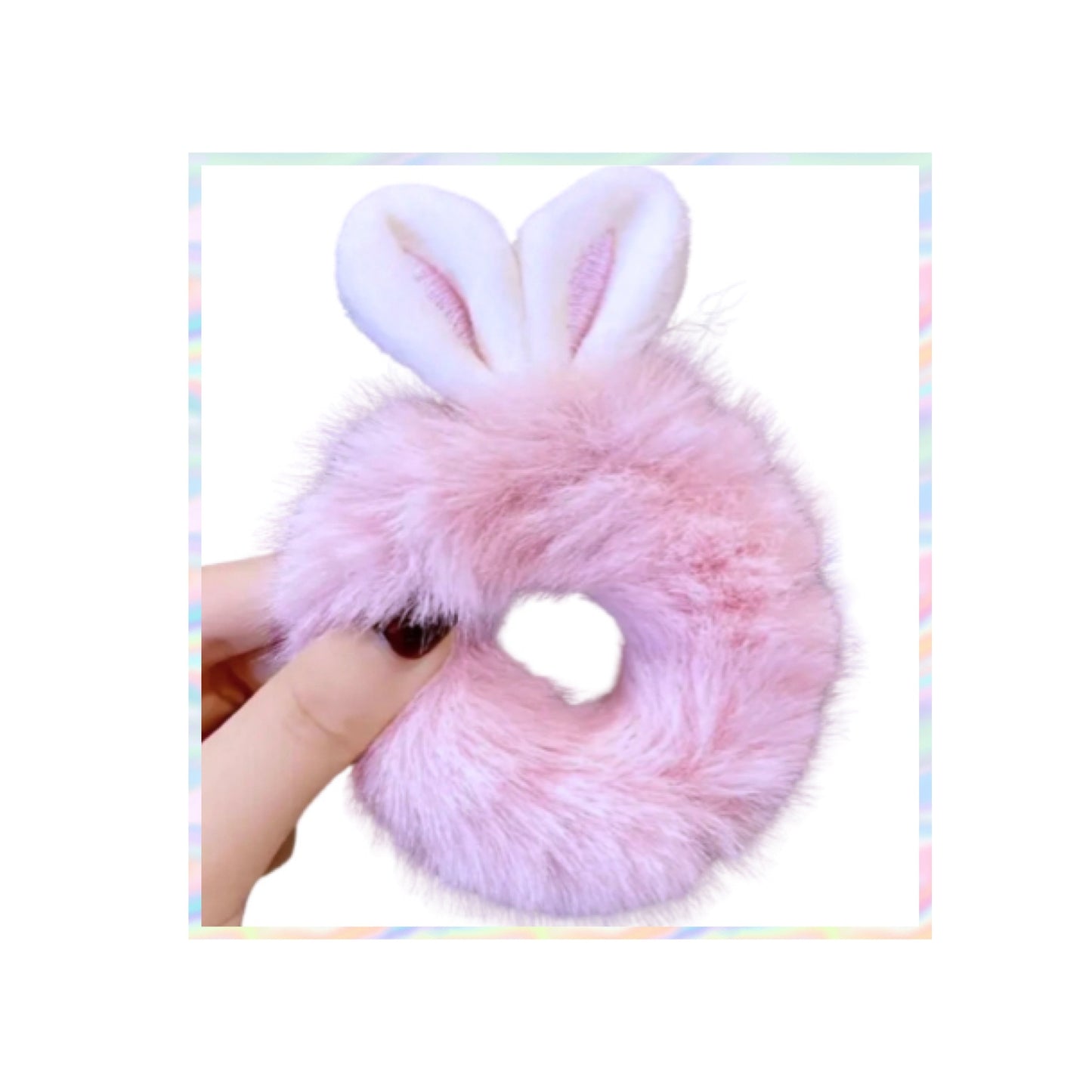 Faux Fur bunny ears scrunchies