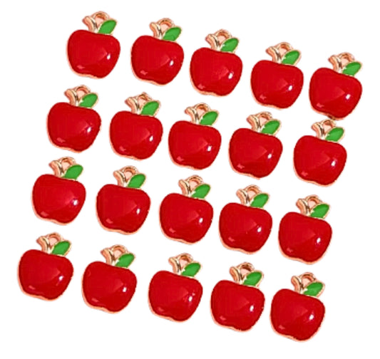 Apple fruit enamel  charms