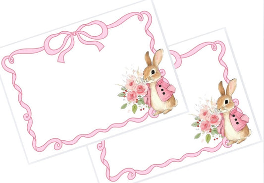 10 x In house printed bow display cards Bunny