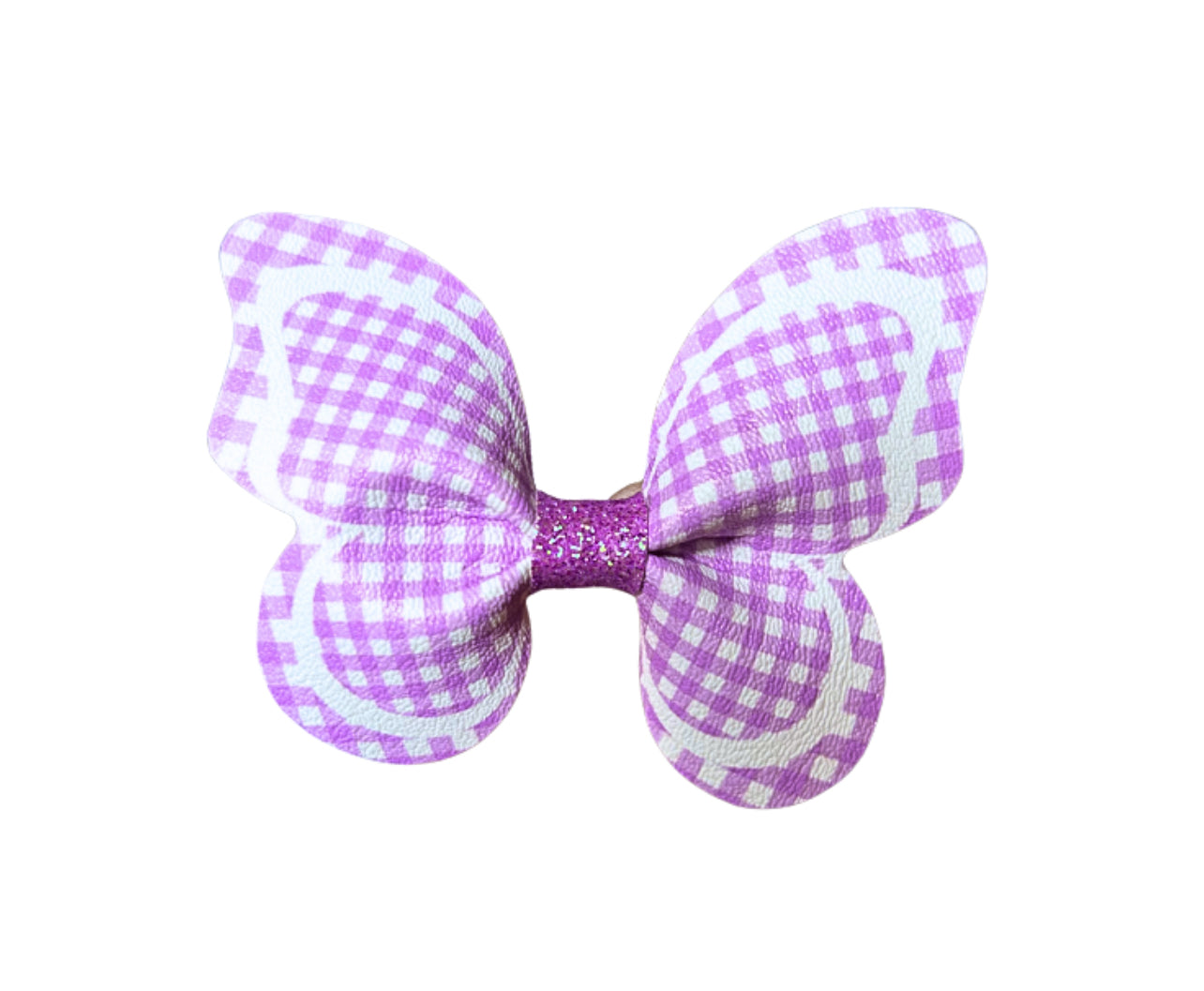 7 x Pre printed Ready to cut Butterfly Pinch bows 3.5” School Gingham