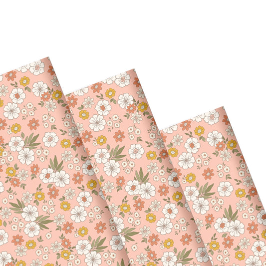 Ditsy Floral themed printed A4 canvas fabric