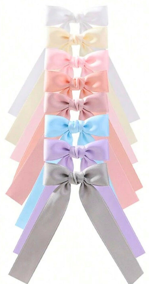 Stunning pastel Satin Ribbon hair bow clip