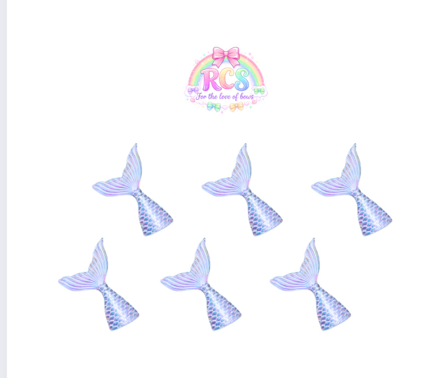 Iridescent silver mermaid tail embellishment