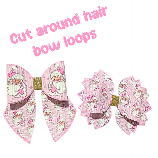 4 Christmas Cut around hair bow loops & tails 3.5”(choice of bow shape )