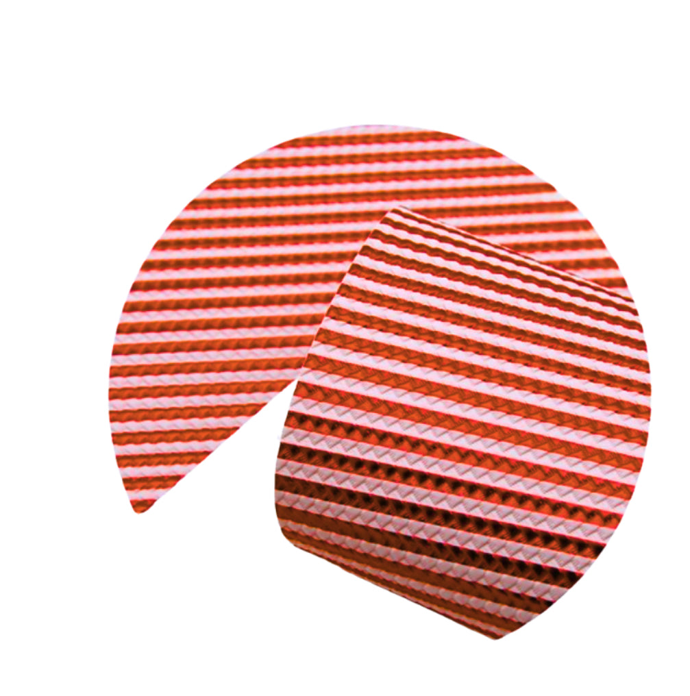 Festive Candy Cane metallic embossed striped leatherette fabric A4
