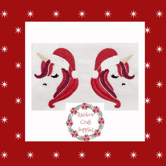 Festive Christmas inspired Unicorn embroidered bow tails