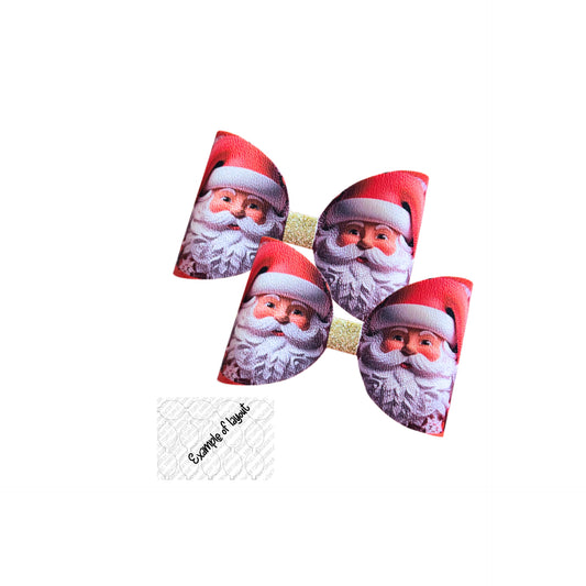 7 x Santa leatherette hair bow loops 3.5”