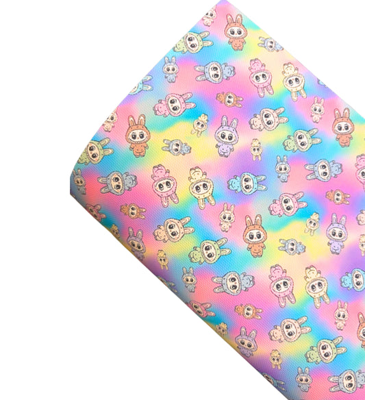 In house leatherette fabric A4 Rainbow Furry Bubu Bear