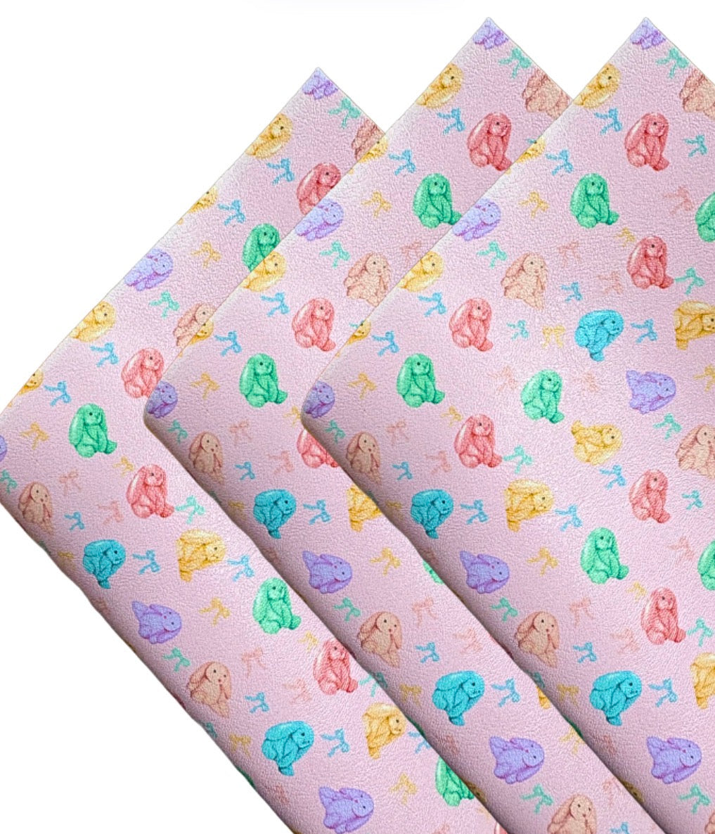 Cuddly Bear bunnies printed premium canvas fabric  fabric A4