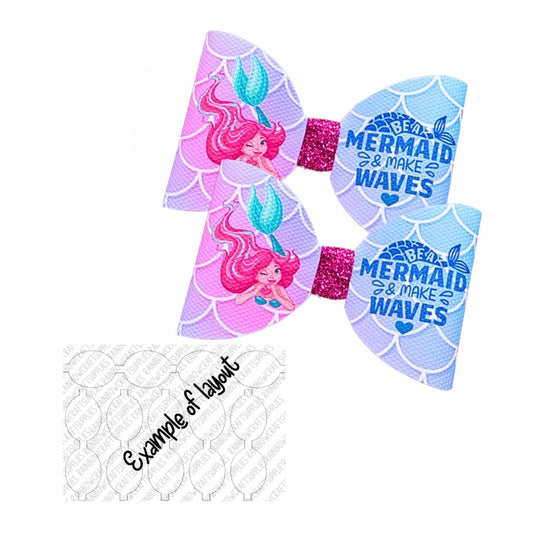 7 x Mermaid themed Hair bow loops 3.5”