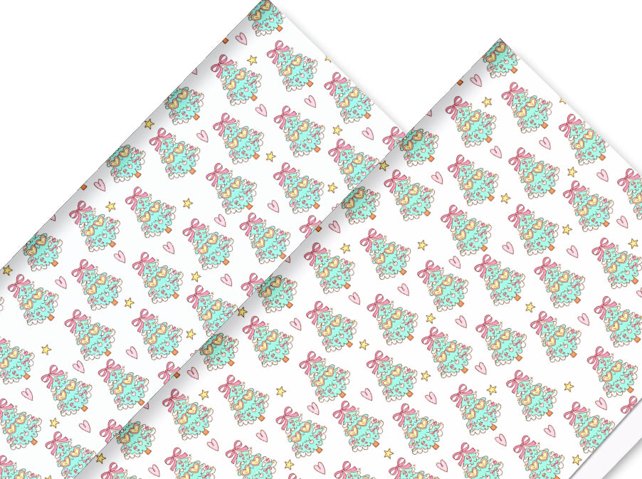 Christmas theme In house printed  leatherette fabric A4