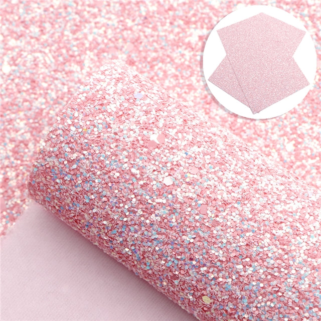 Marshmallow chunky glitter fabric A4