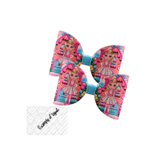 Gingerbread house  girl printed pre printed canvas loops x 7