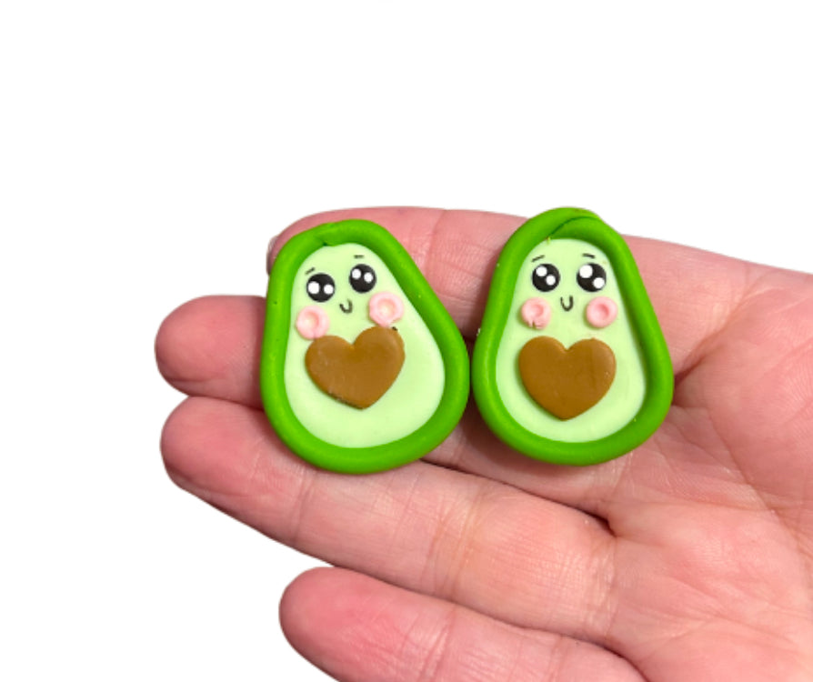 Avocado handcrafted clay embellishment