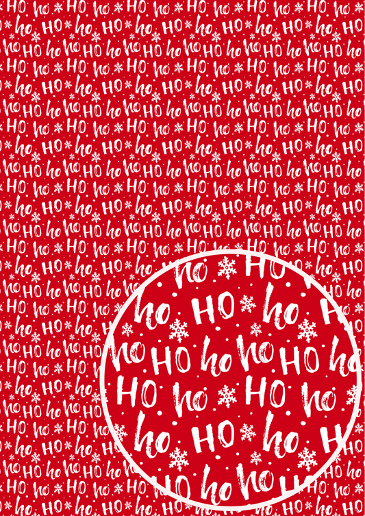 Ho Ho Ho in house printed  leatherette fabric A4