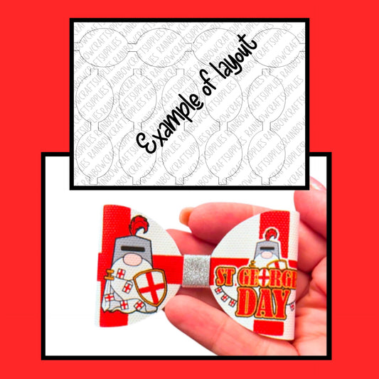 7 x St. George’s day themed bow loops 3.5”