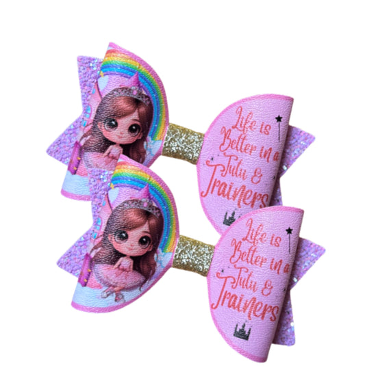 7 x printed in house Leatherette bow loops 3.5”