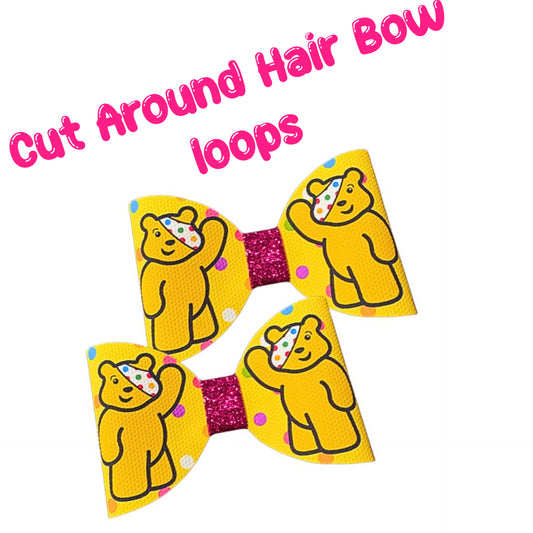 7Bear inspired cut around hairbow loops 3.5”(Available in leatherette or canvas )