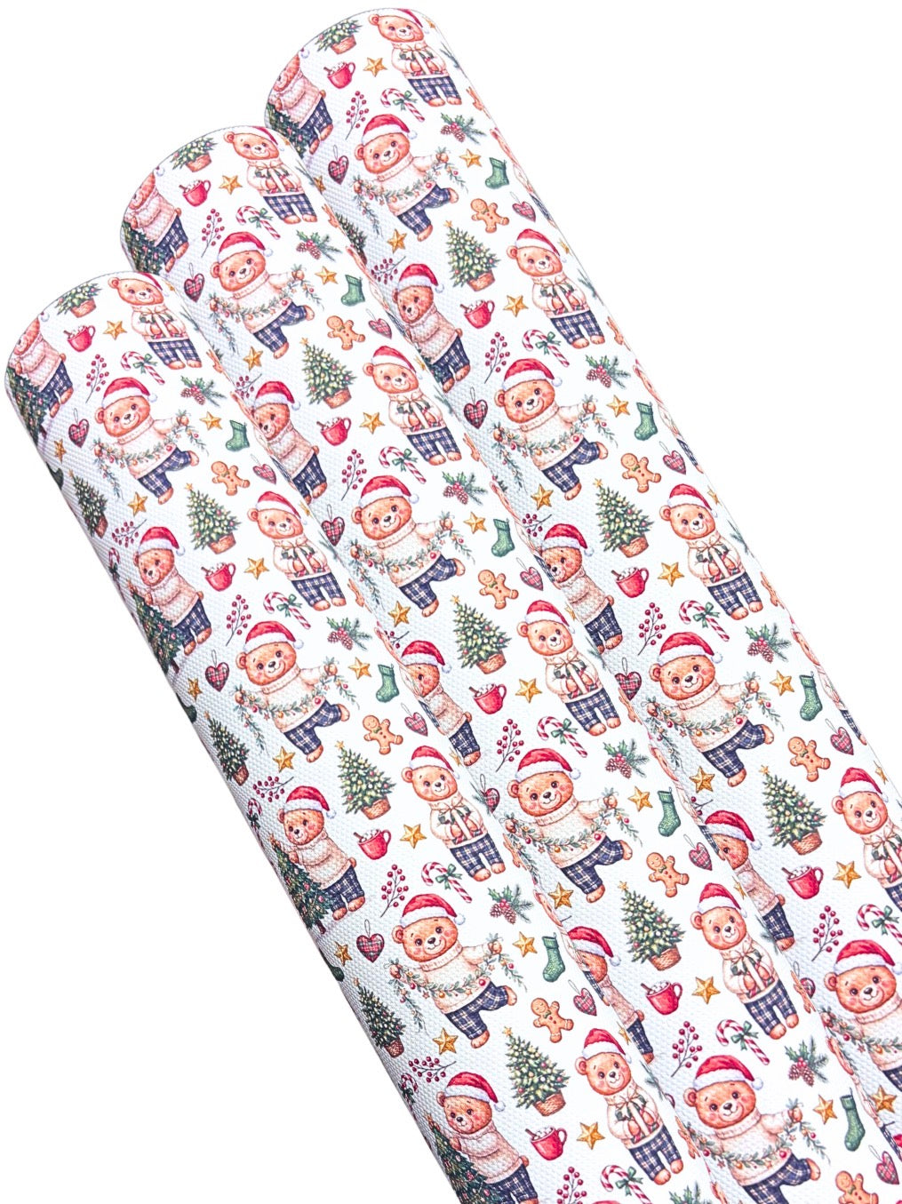 Teddy Bears Christmas leatherette/Canvas A4