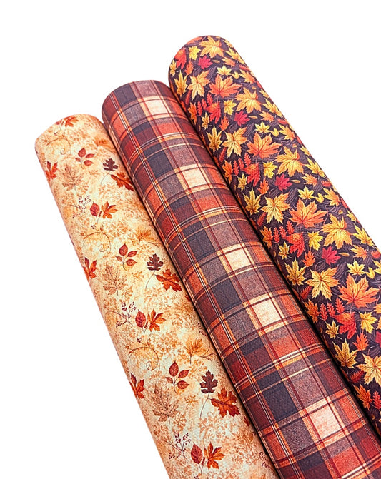 Autumn leaves Floral Fabric A4