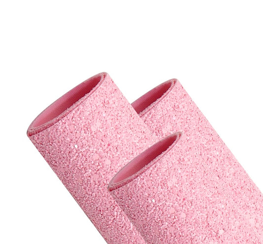Baby Pink chunky glitter fabric A4