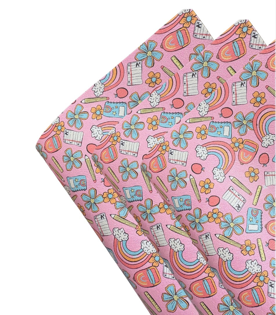 Pattern school In House printed Leatherette fabric A4