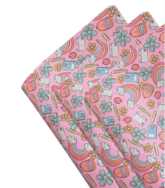 Pattern school In House printed Leatherette fabric A4