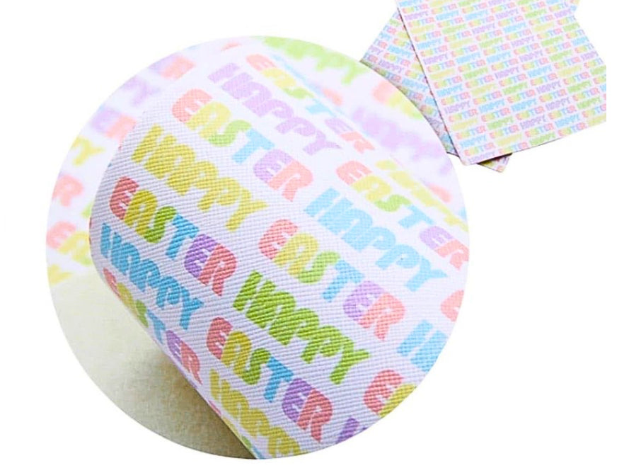 Happy Easter leatherette fabric A4