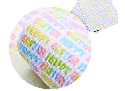 Happy Easter leatherette fabric A4