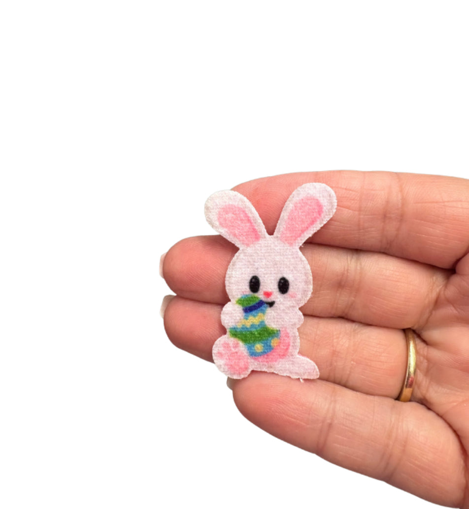 Velvet easter Bunny felt back appliqué embellishments